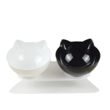 Cat Double Bowl Pet Feeder Non-slip Cat Transparent Bowls Pet Food Bowls For Cats And Small Dogs Pet Supplies